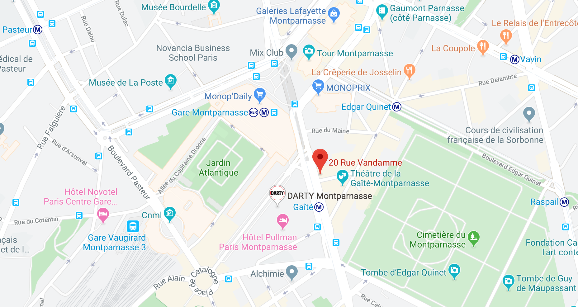 plan Buro Club paris Montparnasse 20 rue Vandamme
